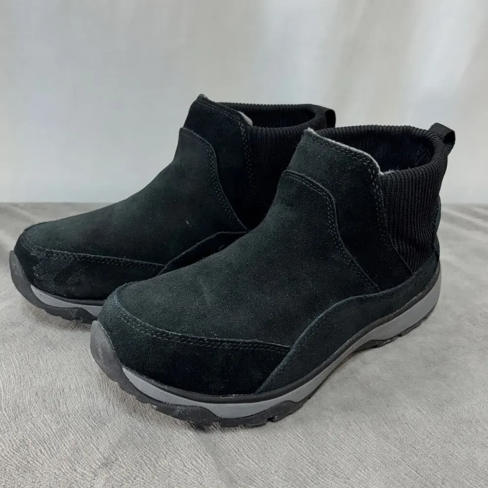 L.L.Bean Women's Snow Sneaker 5 Pull-On Boot 7.5 Wide Black Waterproof Insulated